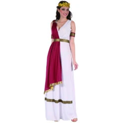 Elegante Tenue De Femme Grecque Avec Toge Rouge 11 Elegante Tenue De Femme Grecque Avec Toge Rouge -Boutique De Carnaval D'Halloween Elegante tenue de femme grecque avec toge rouge 24131