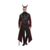 Elegante Veste Longue De Diable, Jabot Et Cornes -Boutique De Carnaval D'Halloween Elegante veste longue de diable jabot et cornes