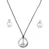 Ensemble Collier Boucles D'oreilles Hippie Argenté