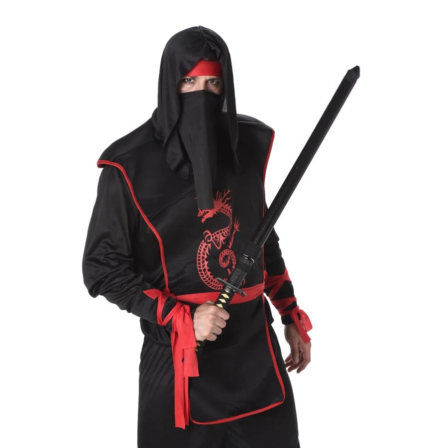 Ensemble De Ninja Noir Rouge Pour Homme 4 Ensemble De Ninja Noir Rouge Pour Homme – Image 2