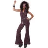 Ensemble Disco Ligné Et Dos Nu Pour Femme -Boutique De Carnaval D'Halloween Ensemble disco ligne et dos nu pour femme