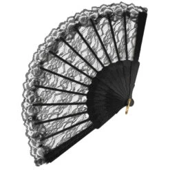 Déguisement De Femme à Barbe Pour Adulte 11 Déguisement De Femme à Barbe Pour Adulte -Boutique De Carnaval D'Halloween Eventail noire en dentelle