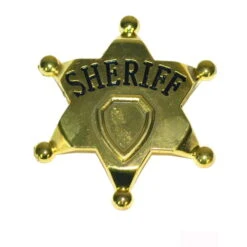 Fausse étoile De Shériff Dorée De 7,5cm -Boutique De Carnaval D'Halloween Fausse etoile de sheriff doree de 7 5cm 22487