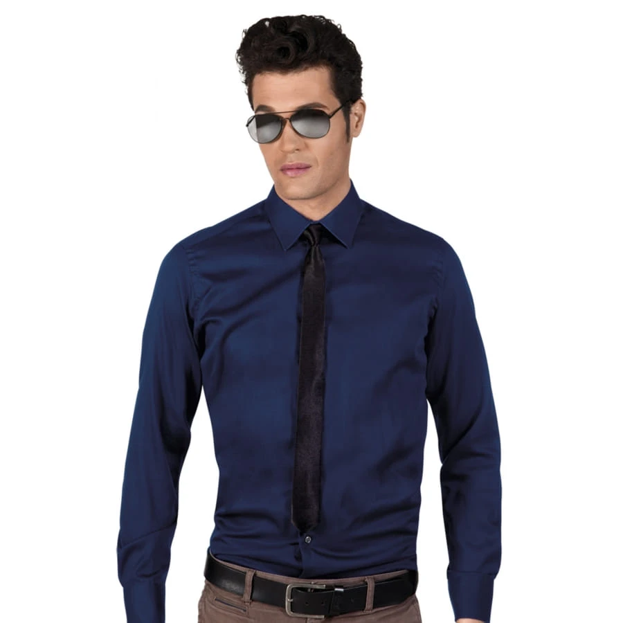 Fine Cravate Noire Satinée 3 Fine Cravate Noire Satinée