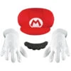 Gants, Casquette Et Moustache De Mario Pour Enfant -Boutique De Carnaval D'Halloween Gants casquette et moustache de mario pour enfant 1