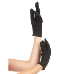 Gants Noirs Unis En Tissu Souple Pour Adulte 5 Gants Noirs Unis En Tissu Souple Pour Adulte -Boutique De Carnaval D'Halloween Gants noirs unis en tissu souple pour adulte 35028