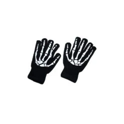 Costume Noir De La Faucheuse Squelette -Boutique De Carnaval D'Halloween Gants squelette de taille adulte