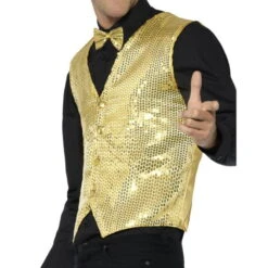 Gilet à Sequins Doré -Boutique De Carnaval D'Halloween Gilet a sequins dore 2 26