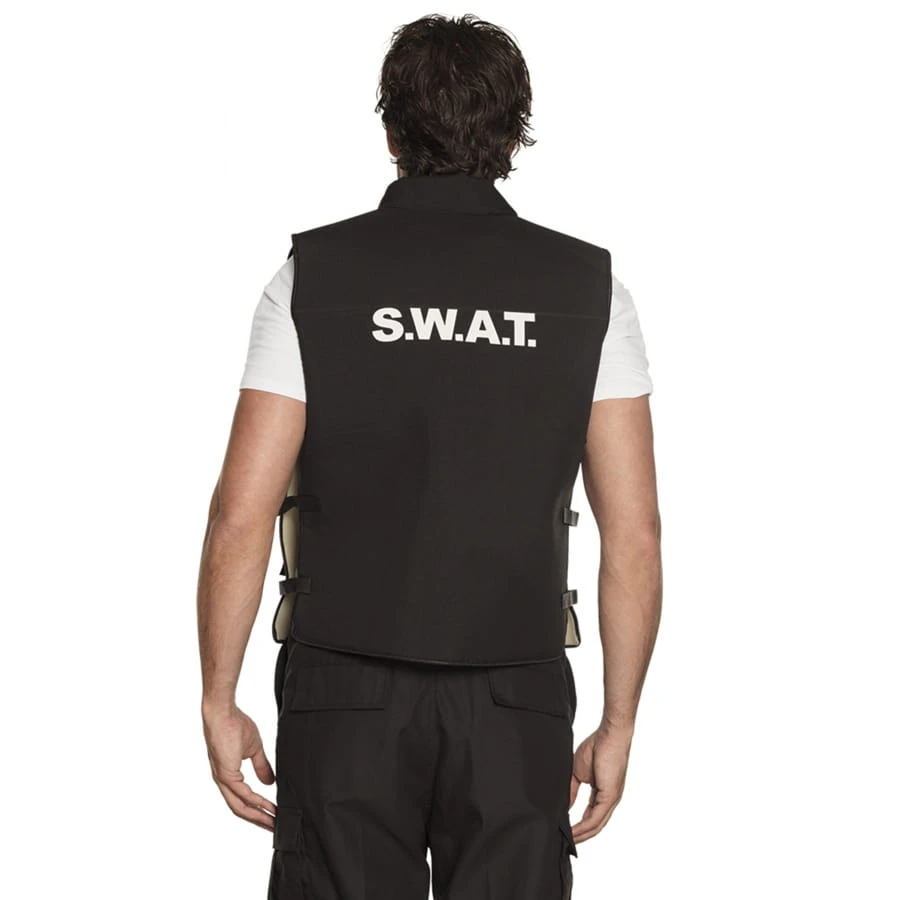 Gilet SWAT Noir Sans Manche Pour Adulte 4 Gilet SWAT Noir Sans Manche Pour Adulte – Image 2