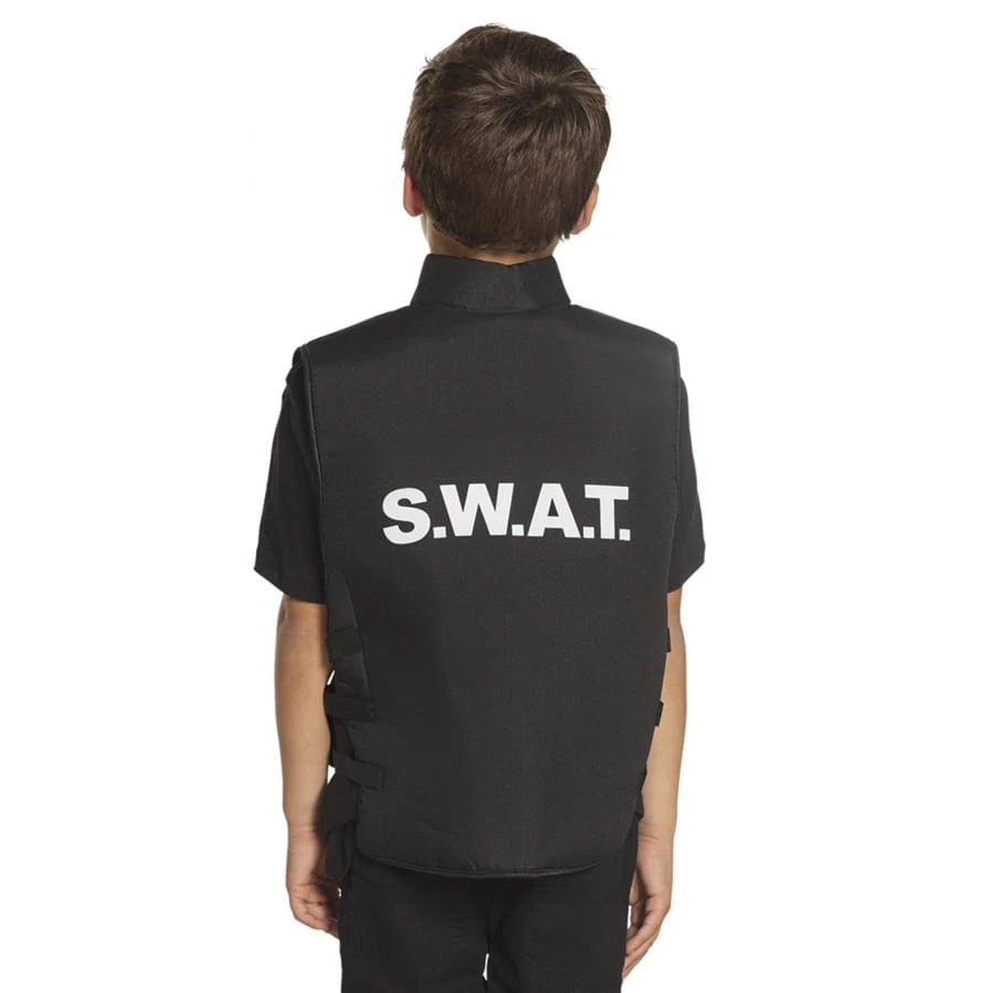 Gilet SWAT Noir Sans Manche Pour Enfant 4 Gilet SWAT Noir Sans Manche Pour Enfant – Image 2