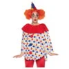Haut Blanc Et Coloré De Clown Avec Chapeau -Boutique De Carnaval D'Halloween Haut blanc et colore de clown avec chapeau