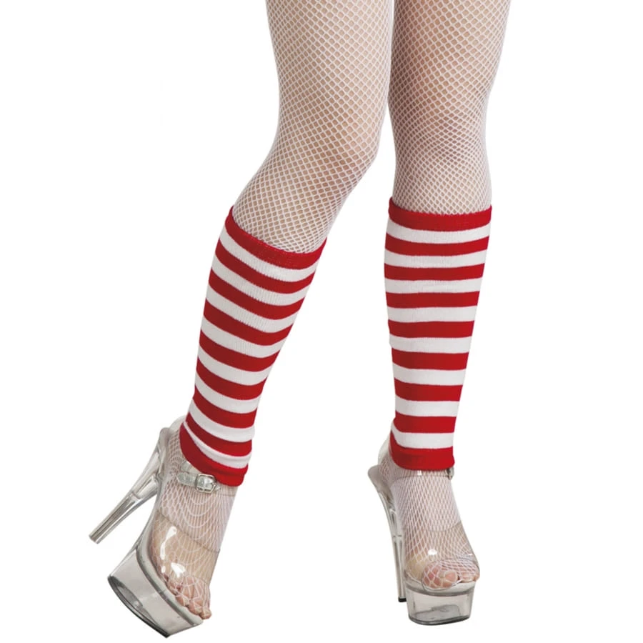 Jambières Rayées Rouges Et Blanches De 32cm 3 Jambières Rayées Rouges Et Blanches De 32cm
