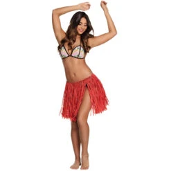 Jupe Courte Hawaïenne En Raphia Pour Adulte -Boutique De Carnaval D'Halloween Jupe courte hawaienne en raphia pour adulte 46659