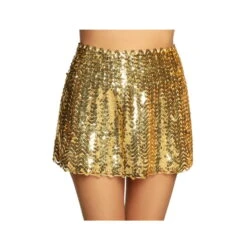 Jupe Disco Dorée à Sequins