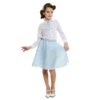 Jupe Et Cravate Bleue Des Années 50 à Pois, Fille