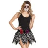 Jupe Noire Avec Squelettes Dia De Los Muertos -Boutique De Carnaval D'Halloween Jupe noire avec squelettes dia de los muertos