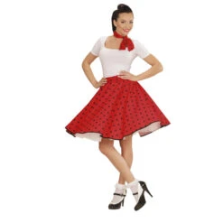 Jupe Rouge à Pois Avec Foulard, Années 50 6 Jupe Rouge à Pois Avec Foulard, Années 50 -Boutique De Carnaval D'Halloween Jupe rouge a pois avec foulard annees 50 36803
