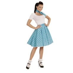 Jupe Turquoise à Pois Avec Foulard, Années 50 6 Jupe Turquoise à Pois Avec Foulard, Années 50 -Boutique De Carnaval D'Halloween Jupe turquoise a pois avec foulard annees 50 36808
