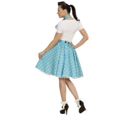 Jupe Turquoise à Pois Avec Foulard, Années 50 7 Jupe Turquoise à Pois Avec Foulard, Années 50 -Boutique De Carnaval D'Halloween Jupe turquoise a pois avec foulard annees 50 36809