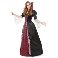 Large Robe De Vampiresse Baroque Avec Grand Col 8 Large Robe De Vampiresse Baroque Avec Grand Col -Boutique De Carnaval D'Halloween Large robe de vampiresse baroque avec grand col 24026