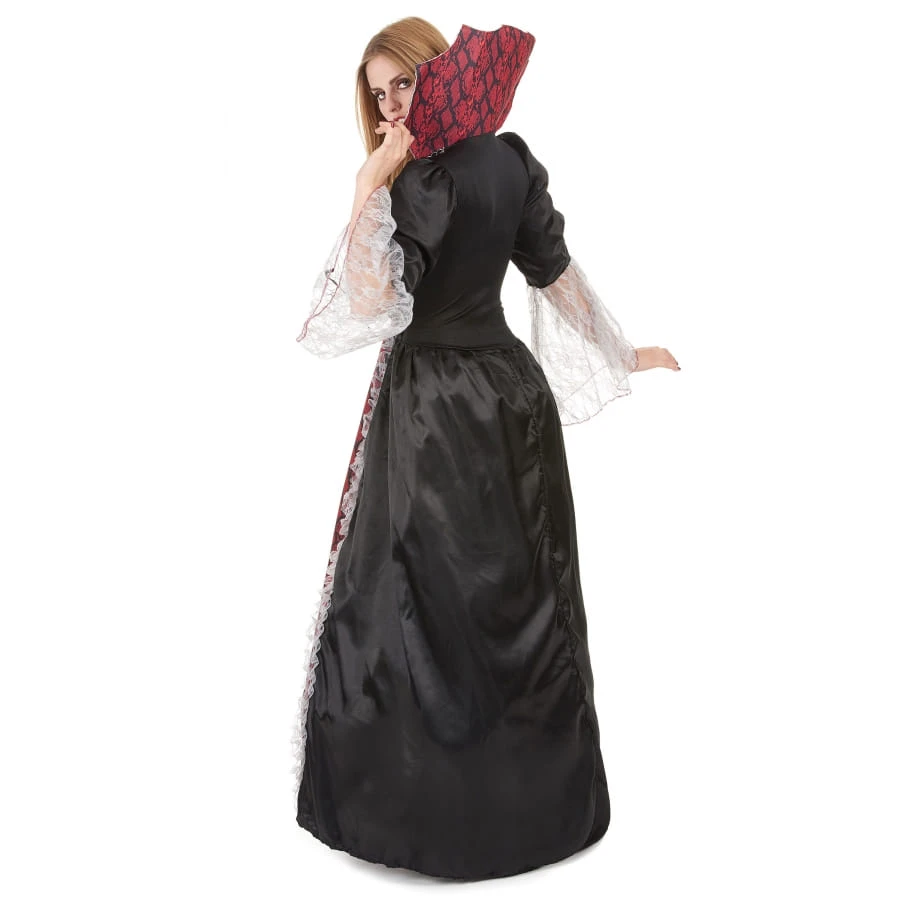 Large Robe De Vampiresse Baroque Avec Grand Col 5 Large Robe De Vampiresse Baroque Avec Grand Col – Image 3