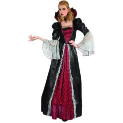Large Robe De Vampiresse Baroque Avec Grand Col 10 Large Robe De Vampiresse Baroque Avec Grand Col -Boutique De Carnaval D'Halloween Large robe de vampiresse baroque avec grand col 24028