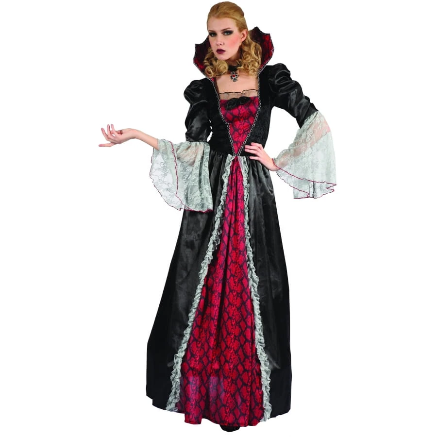 Large Robe De Vampiresse Baroque Avec Grand Col 6 Large Robe De Vampiresse Baroque Avec Grand Col – Image 4