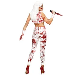 Legging Blanc Tâché De Sang Pour Femme -Boutique De Carnaval D'Halloween Legging blanc tache de sang pour femme 60098