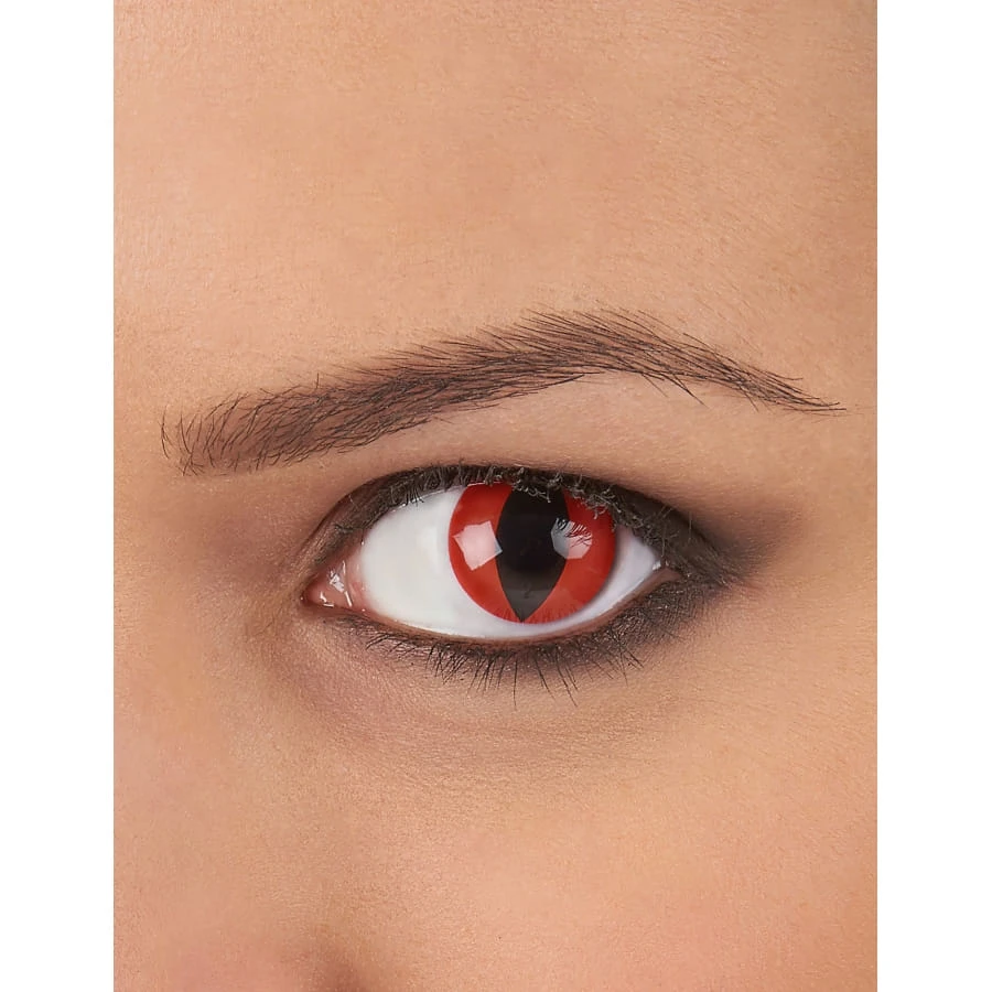 Lentilles Fond Rouge Pupille De Reptile 3 Lentilles Fond Rouge Pupille De Reptile