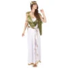 Long Déguisement Blanc De Déesse, Toge Verte -Boutique De Carnaval D'Halloween Long deguisement blanc de deesse toge verte