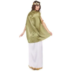 Long Déguisement Blanc De Déesse, Toge Verte -Boutique De Carnaval D'Halloween Long deguisement blanc de deesse toge verte 16745