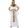 Long Déguisement Blanc Et Doré De Cléopatre -Boutique De Carnaval D'Halloween Long deguisement blanc et dore de cleopatre