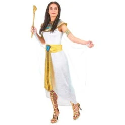Long Déguisement D'égyptienne Blanc Et Doré 10 Long Déguisement D'égyptienne Blanc Et Doré -Boutique De Carnaval D'Halloween Long deguisement d egyptienne blanc et dore 12276