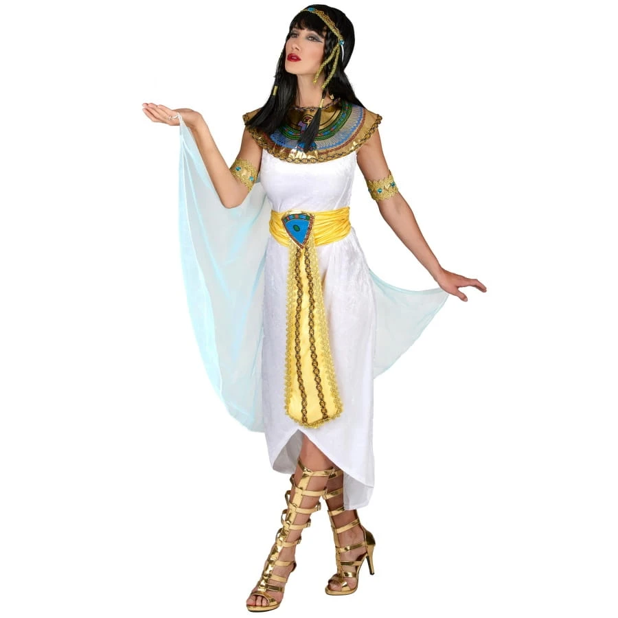 Long Déguisement D'égyptienne Blanc Et Doré 8 Long Déguisement D'égyptienne Blanc Et Doré – Image 6