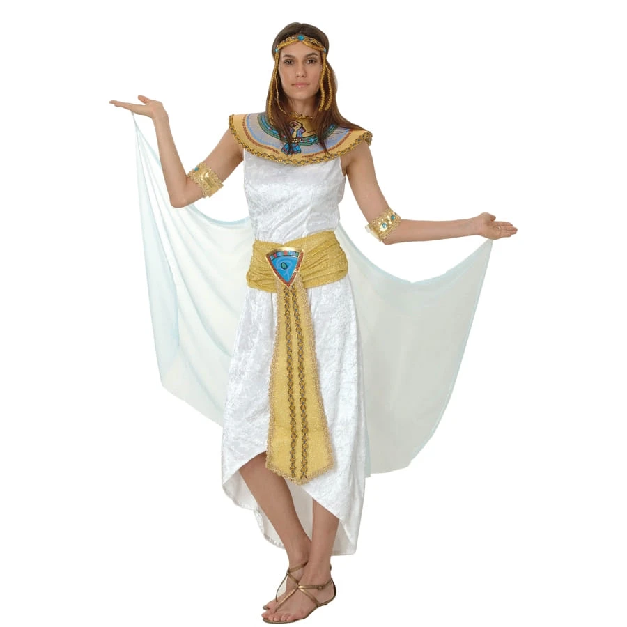 Long Déguisement D'égyptienne Blanc Et Doré 3 Long Déguisement D'égyptienne Blanc Et Doré