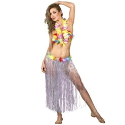 Long Pagne Hawaïen Blanc -Boutique De Carnaval D'Halloween Long pagne hawaien blanc 13199