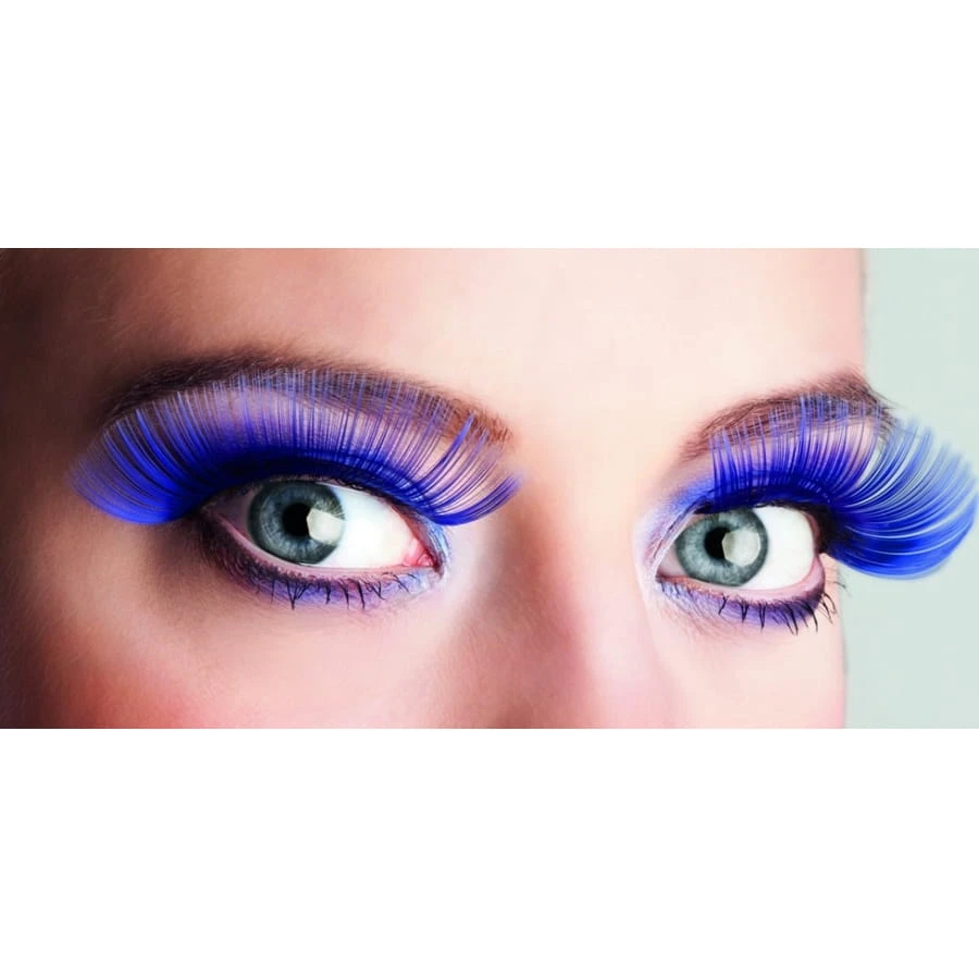 Longs Faux Cils Bleus Unis 3 Longs Faux Cils Bleus Unis