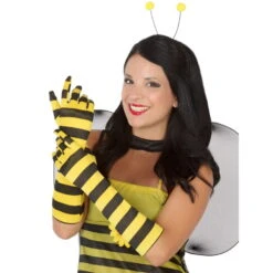 Longs Gants Abeille Rayés Pour Femme