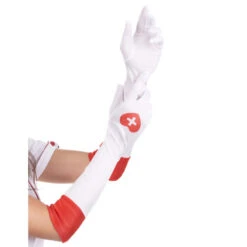 Robe Blanche Sexy D'infirmière 9 Robe Blanche Sexy D'infirmière -Boutique De Carnaval D'Halloween Longs gants d infirmiere pour adulte