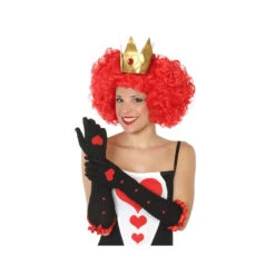 Costume Court De Reine De Coeur Pour Femme Adulte 9 Costume Court De Reine De Coeur Pour Femme Adulte -Boutique De Carnaval D'Halloween Longs gants noirs reine de coeur