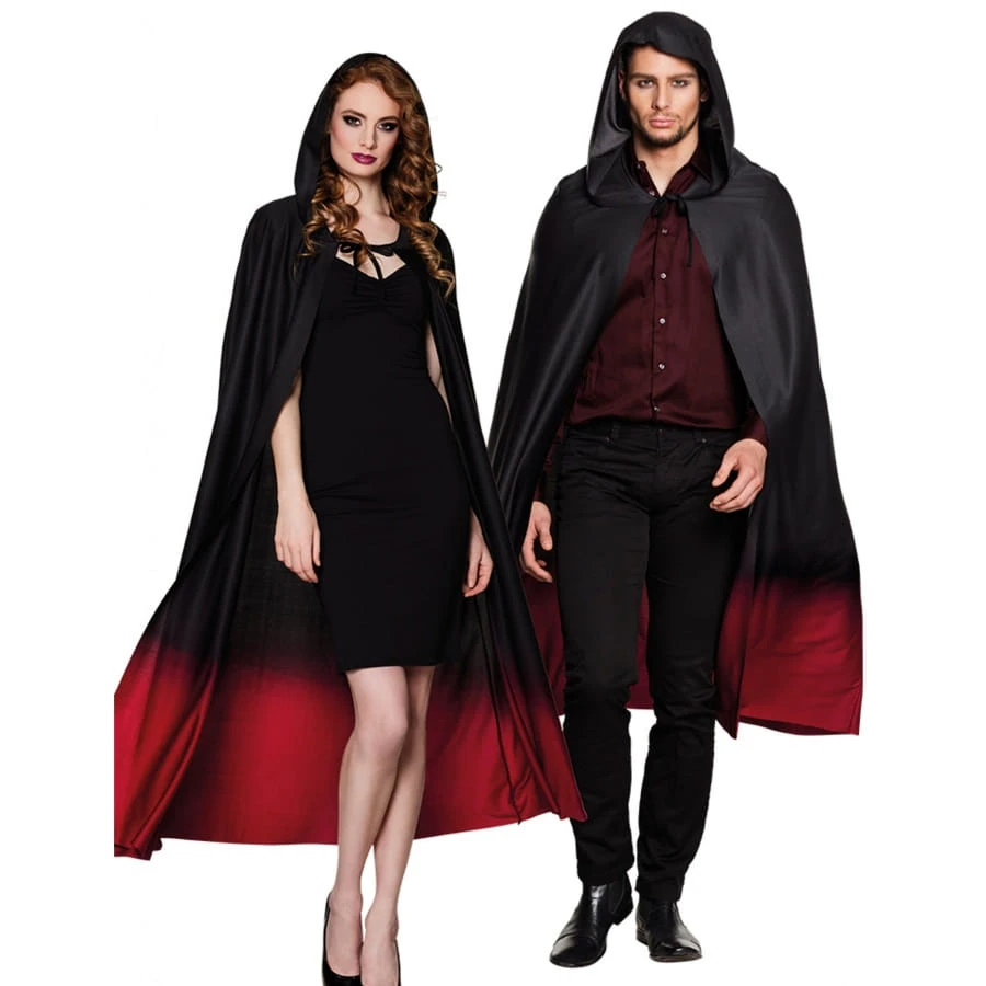 Longue Cape Avec Capuche Dégradée Rouge Adulte 3 Longue Cape Avec Capuche Dégradée Rouge Adulte