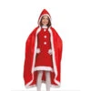Longue Cape De Mère Noelle Pour Fille, Avec Capuche -Boutique De Carnaval D'Halloween Longue cape de mere noelle pour fille avec capuche