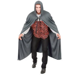 Longue Cape Grise Avec Capuche, Pour Adulte