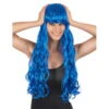 Longue Perruque Bleue Ondulée, 70cm -Boutique De Carnaval D'Halloween Longue perruque bleue ondulee 70cm