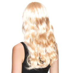 Longue Perruque Blonde Légèrement Ondulée, Frange -Boutique De Carnaval D'Halloween Longue perruque blonde legerement ondulee frange 13386