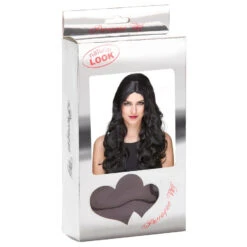 Longue Perruque Noire Bouclée, Luxe -Boutique De Carnaval D'Halloween Longue perruque noire bouclee luxe 29477