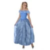 Longue Robe Bleue Unie De Princesse Pour Femme 2 Longue Robe Bleue Unie De Princesse Pour Femme -Boutique De Carnaval D'Halloween Longue robe bleue unie de princesse pour femme