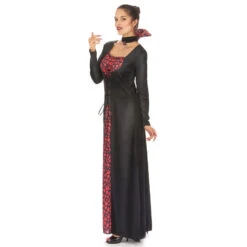 Longue Robe De Femme Vampire Imprimé Têtes De Mort 7 Longue Robe De Femme Vampire Imprimé Têtes De Mort -Boutique De Carnaval D'Halloween Longue robe de femme vampire imprime tetes de mort 24161