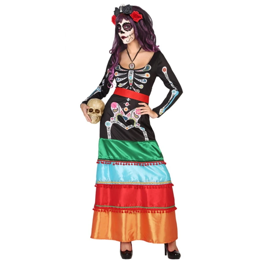 Longue Robe De Lady Calavera Pour Femme 3 Longue Robe De Lady Calavera Pour Femme