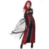 Longue Robe De Vampire Noire Rouge Sexy Pour Femme